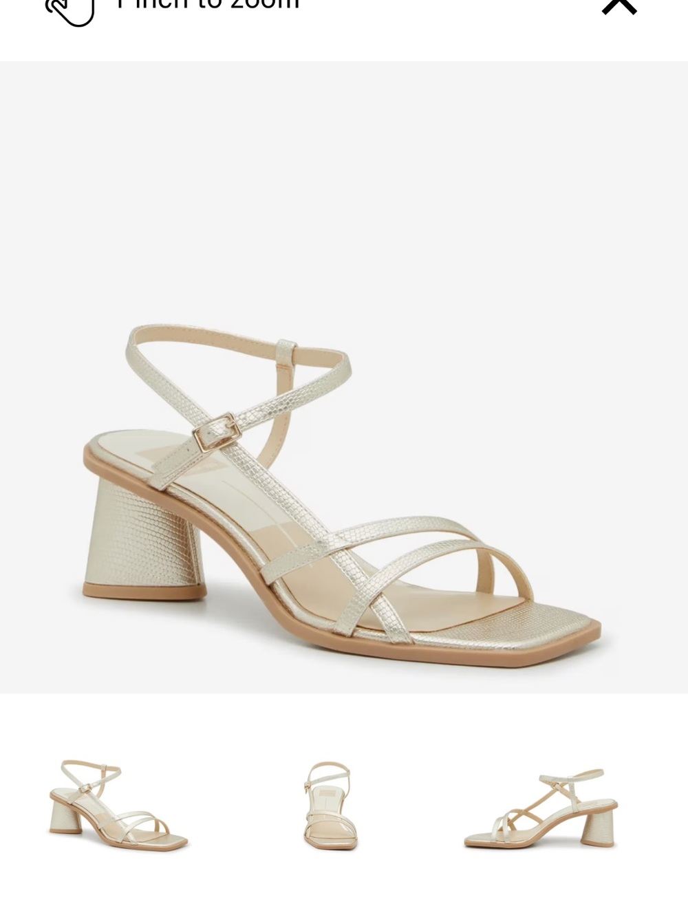 Dolce Vita Metallic Gold Strappy Block Heel Sandal